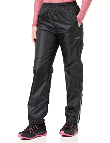 CMP - Pantaloni pioggia da donna, Nero, 50