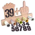 Compleanno Originale e Divertente in Legno -50. 60. 18. 20. 70. 80. Regalo in denaro