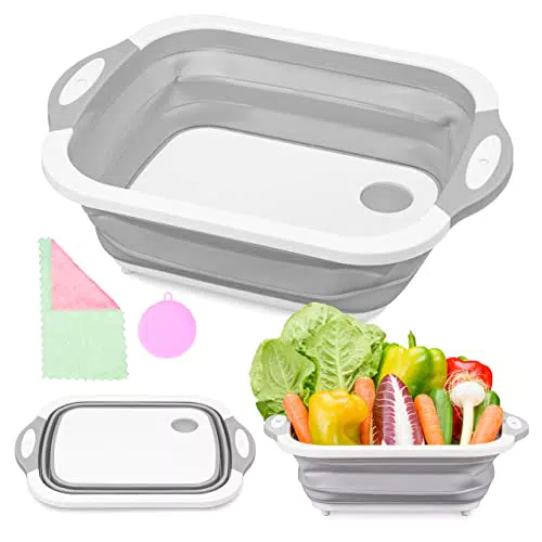 CP Tagliere Pieghevole Da Cucina, Tagliere multifunzione 3 in 1 Con Colino