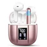 Cuffie Bluetooth, Auricolari Bluetooth 5.3 Wireless, bianco/rosa