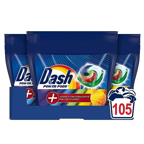 Dash Power Pods Detersivo Lavatrice In Capsule, 105 Lavaggi