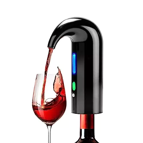 Decanter, Decanter Aeratore elettrico per vino Versatore rapido intelligente per aeratore per vino a un pulsante per accessori per regali di vino per feste di famiglia BBQ