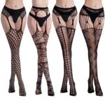 Diealles Shine Calze da Donna per Reggicalze, 4 Paia Calze a Rete Calze per Reggicalze da Donna