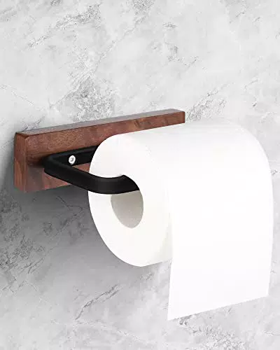 Diealles Shine Porta Carta Igienica Senza Trapano, Porta Carta Igienica Porta Rotolo di Carta Igienica Porta Carta per Cucina Spazio Noce Alluminio Nero