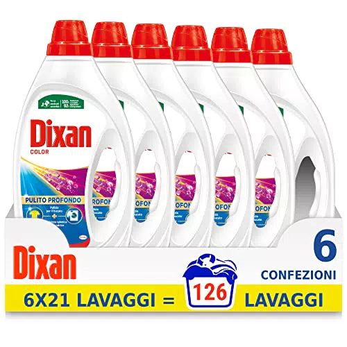 Dixan Detersivo Lavatrice Liquido Color, confezione da 126 lavaggi