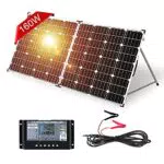 DOKIO 160W 18V Pannello Solare Portatile Pieghevole Monocristallino per batteria da 12V con regolatore di carica solare + borsa per il trasporto