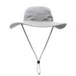 DORRISO Uomo Donna Cappello da Pesca Antivento Protezione UV UPF 50+ attività Escursionismo Vacanza Arrampicata Campeggio All'aperto Safari Hat 56-62cm Grigio Chiaro