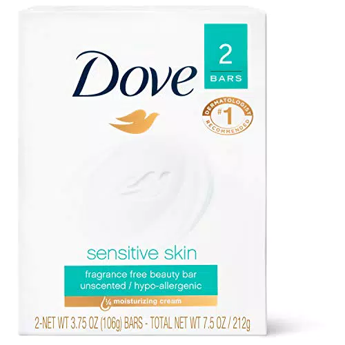 Dove Dove Sensitive Skin Bath Bars Unscented, Unscented 2/4.25 oz