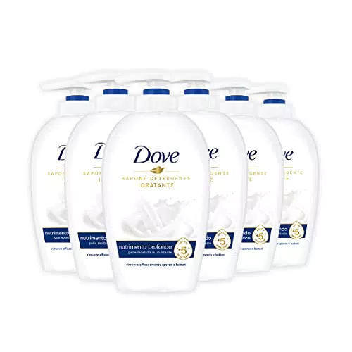 Dove Sapone Liquido Mani Nutrimento Profondo, 6 pezzi da 250ml