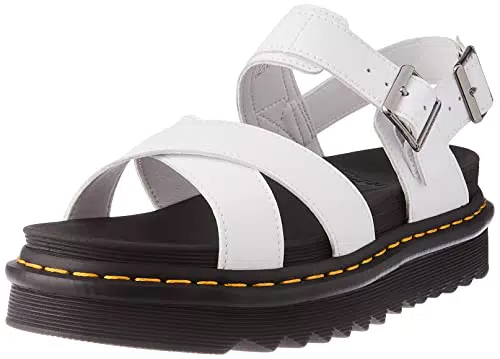 Dr Martens Cross Strap Sandal, Stivali Donna, White