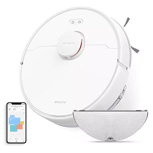 Dreame D9 Max Robot Aspirapolvere Lavapavimenti con Mappatura 4000Pa Navigazione LDS Polvere Fino 570ml Mappatura Multilivello Controllo App&Alexa Aspirazione Tappeti Peli Animali Bianco