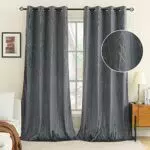 EMEMA Tende in Velluto per Camera da Letto Tende con Anelli per Soggiorno per Interni Tende per Finestre Cameretta Moderne e Elegante 2 Pannelli 140x260 cm Grigio