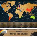 envami Mappa del Mondo da Grattare - 68 X 43 CM - idee regalo - mappamondo da grattare con bandiere - scratch off map - mappa da grattare - cartina mondo da grattare - oro inglese