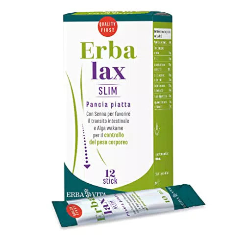 ERBA VITA Erbalax Slim Pancia Piatta integratore alimentare per il benessere intestinale a base di succhi di Prugna ed estratti vegetali