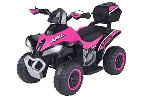 eSpidko - Quad RACE Elettrico per bambini ROSA, 6V 4