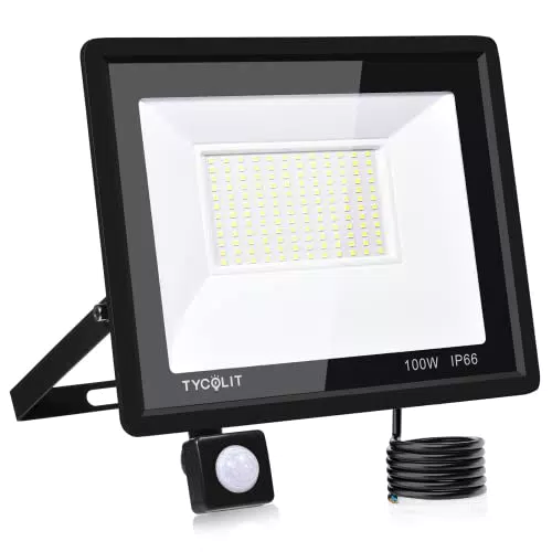 Faretto a LED con Sensore di Movimento, 100W 10000LM Fari LED da Esterno