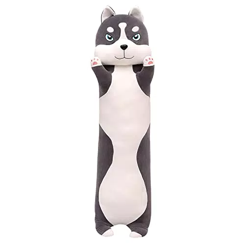 FAVOSTA Husky Dog Cuscini di Peluche, 130cm Husky cane Animali di Peluche Cuscino