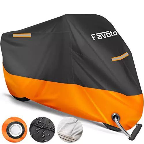 Favoto Telo Coprimoto 210D, 245x105x125cm (Nero Arancione)