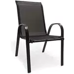 Fieldmann Sedia da Giardino, Metallo, Nero