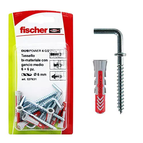 Fischer Tasselli DUOPOWER 6 C/2 K in Blister, 6 Tasselli Bi Materiale