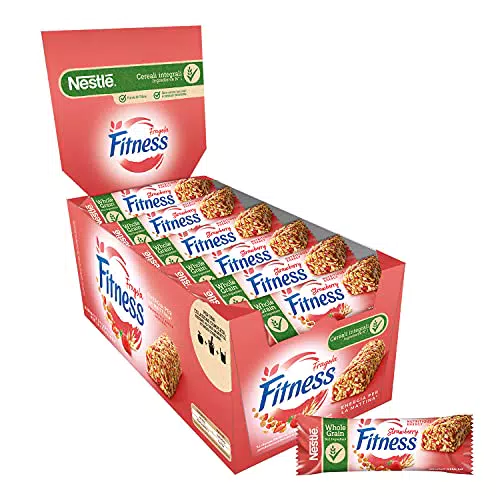 FITNESS Fragola Barrette di Cereali Integrali, 24 pezzi da 23.5g