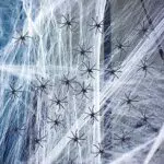 Forhome Ragnatela di Halloween, 200g Ragnatela di Halloween con 30 Pezzi di Nero Finti Ragni