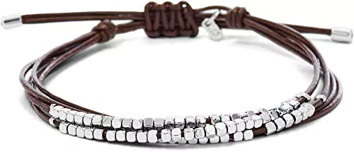 Fossil Bracciale Da Donna, Bracciale Regolabile Da 63 mm In Metallo Marrone