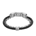 Fossil Bracciale da uomo, Bracciale in pelle impilato