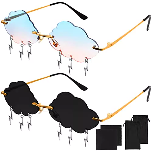 Set Occhiali da Sole Colorati a forma di nuvola, 2 pezzi