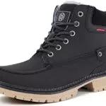 Gaatpot Neve Stivali Uomo Donna Inverno Stivaletti da Escursionismo Scarpe da Trekking Caldo Cotone Scarpe Piatto Sportive Boots 1-Nero 37EU