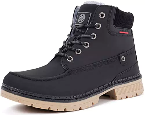 Gaatpot Neve Stivali Uomo Donna Inverno Stivaletti da Escursionismo Scarpe da Trekking Caldo Cotone Scarpe Piatto Sportive Boots 1-Nero 37EU
