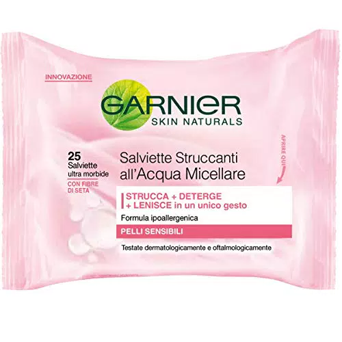 Garnier Salviette Struccanti all'Acqua Micellare per Pelli Sensibili