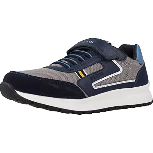 Geox J BRIEZEE Boy, Scarpe da Ginnastica, Navy/Grey