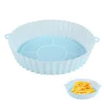 GGISUI Cestino per Friggitrice ad Aria in Silicone 6.5-8 pollice Accessori per Friggitrice ad Aria in Silicone Reusable teglia in silicone Non-Stick per Forni Microonde Stampi per Torte Blu