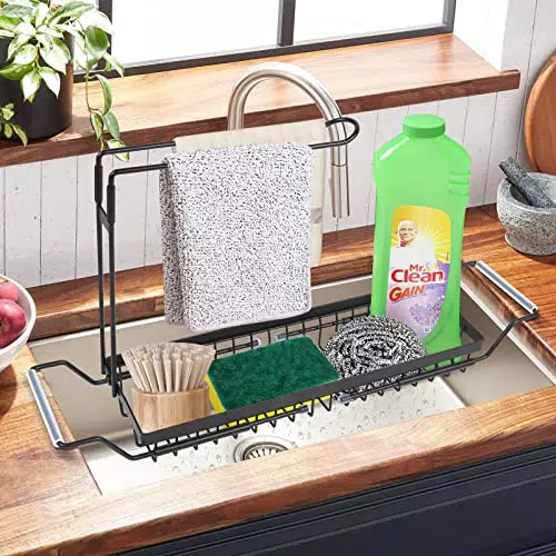 Glovios multifunzionale per lavello da cucina, Porta spugna da cucina in acciaio inossidabile