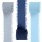 3 Rotoli Di Nastro Chiffon Sfrangiato, Blu Chiaro/Blu Scuro/Grigio
