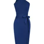 GRACE KARIN Abito da donna senza maniche Vita definita Figura attillato fianco con cintura CL1586S23