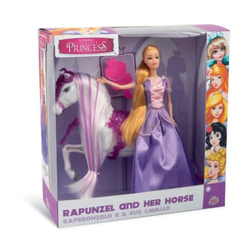 Grandi Giochi GG03023 Princess Raperonzolo col suoMaestoso Cavallo