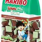 Haribo Schoko-Minz Traum, Caramelle Gommose a Forma di Oggetti Natalizi e al Gusto Menta e Cioccolato