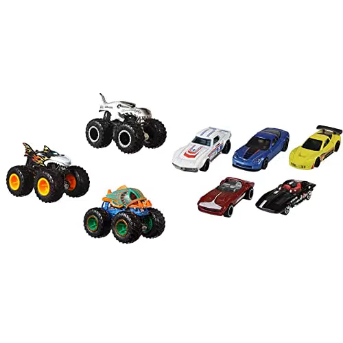 Hot Wheels - Monster Trucks Confezione da 3 Monster Truck Creature Fantastiche in Scala 1:64