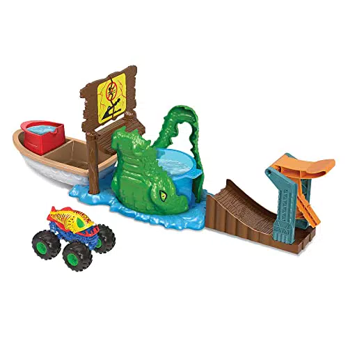 Hot Wheels - Monster Trucks Palude del Coccodrillo Playset