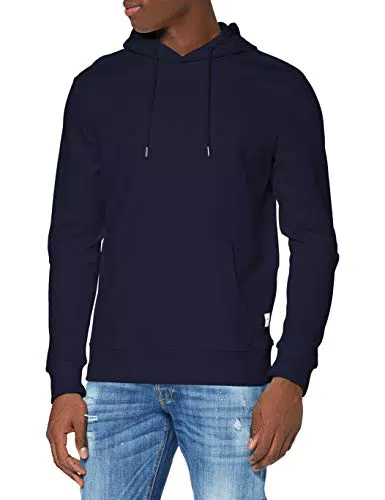 Jack And Jones Uomo Felpa Maglietta con Cappuccio Sportiva Blu Marino Blazer M
