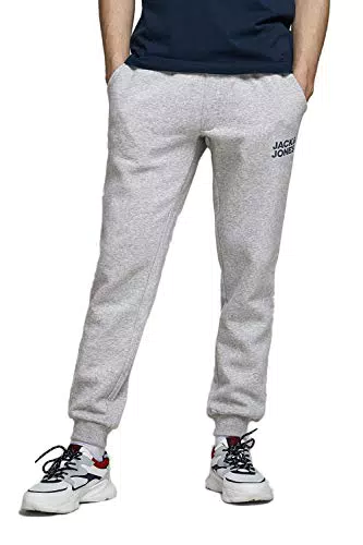 Jack and Jones Uomo New Morbida Pantaloni Sportivi Fitness Grigio Melange M