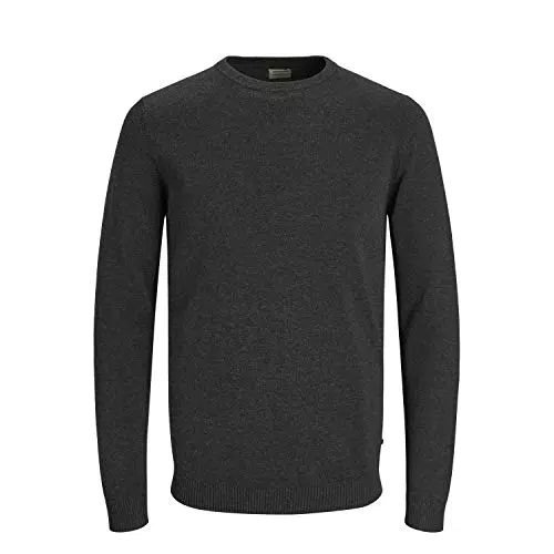 JACK & JONES Jjebasic Knit Crew Neck Noos Felpa, Grigio