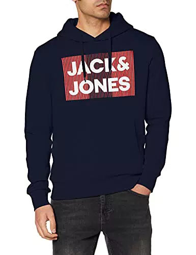 JACK & JONES Jjecorp Logo Sweat Hood Noos Felpa, Blu