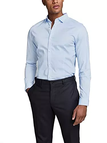 Jack & Jones Jjprparma Shirt L/S Noos Camicia, Blu,