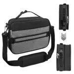 Jiltlu Borsa Termica Porta Pranzo, 10L Espandibile Lunch Box Ragazzi Ragazze Riutilizzabili Lunch Tote Bag Leakproof Portatile con Tracolla Rimovibile per Ufficio Scuola Spiaggia Picnic-Nero Grigio