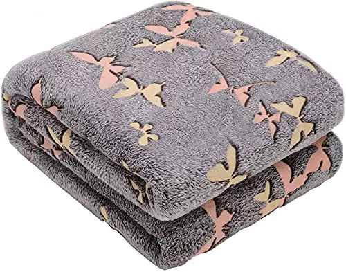 Kanguru Plaid Glow Farfalle, coperta in soffice pile