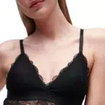 KARL LAGERFELD Donna Reggiseno imbottito in pizzo lungo Nero XS