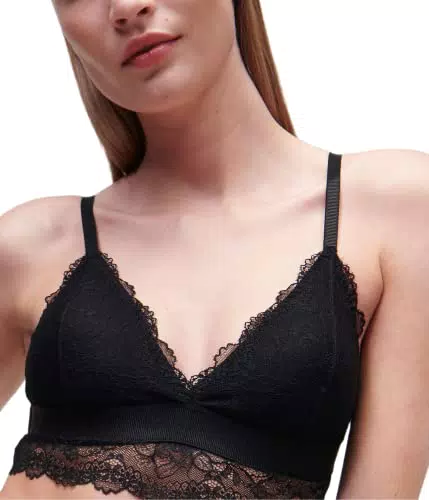 KARL LAGERFELD Donna Reggiseno imbottito in pizzo lungo Nero XS